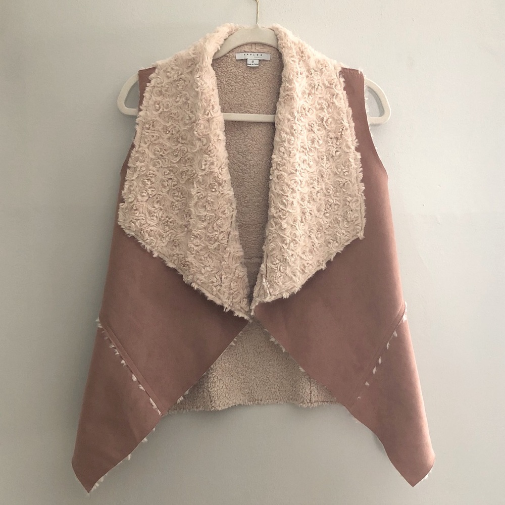 Fa lux Fashion Pink and Cream Vest SZ S